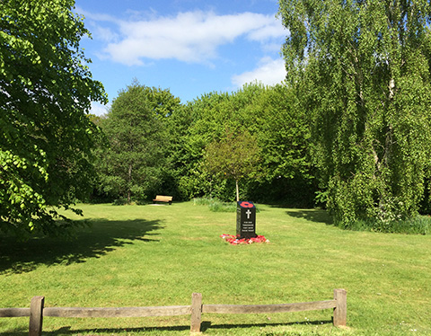 Bench and war memorial plinth